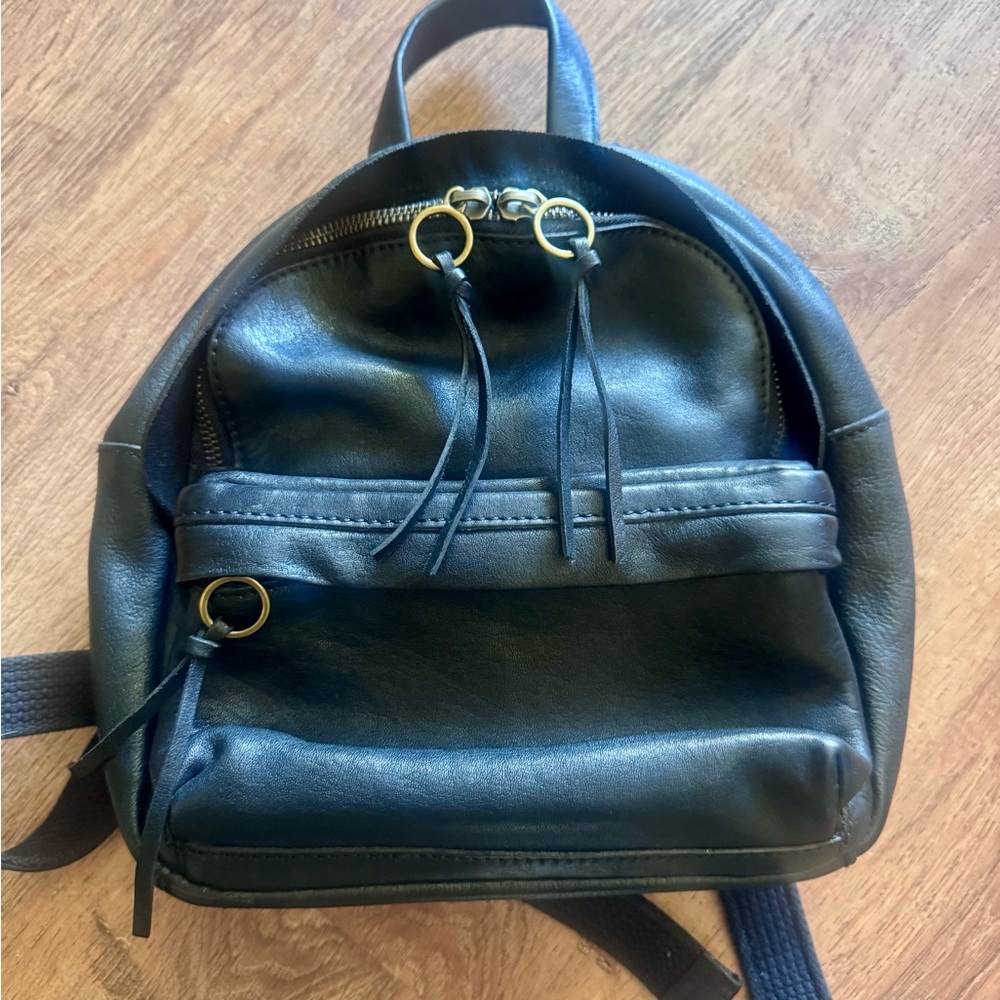 Madewell Lorimer Black Leather Mini Backpack